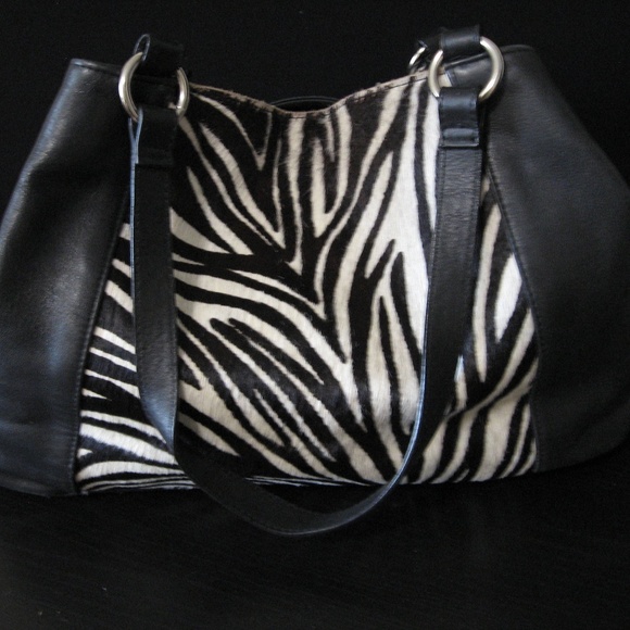 Pony Hair And Leather Large Tote Purse Bag